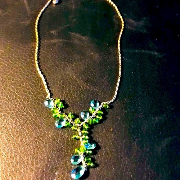 Givenchy Gold Tone with Green Crystal Drops - Picture 2 of 7
